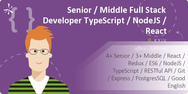 Senior / Middle Full Stack Developer  TypeScript / NodeJS / React